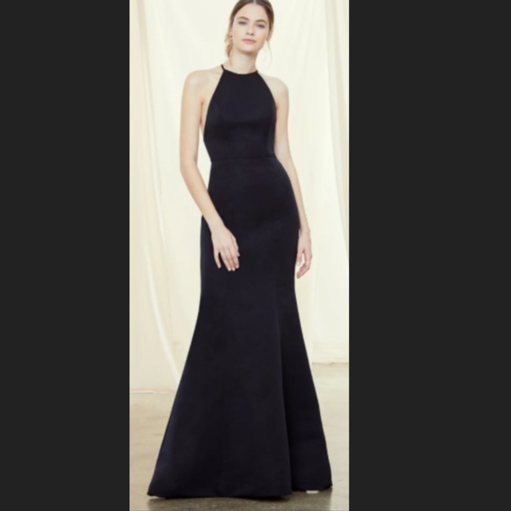 Amsale Navy Blue Caroline Dress